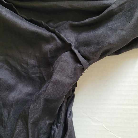 Beaded Drama dress vintage shift sheer black silk 1990s plus size XL evening - Picture 16 of 16